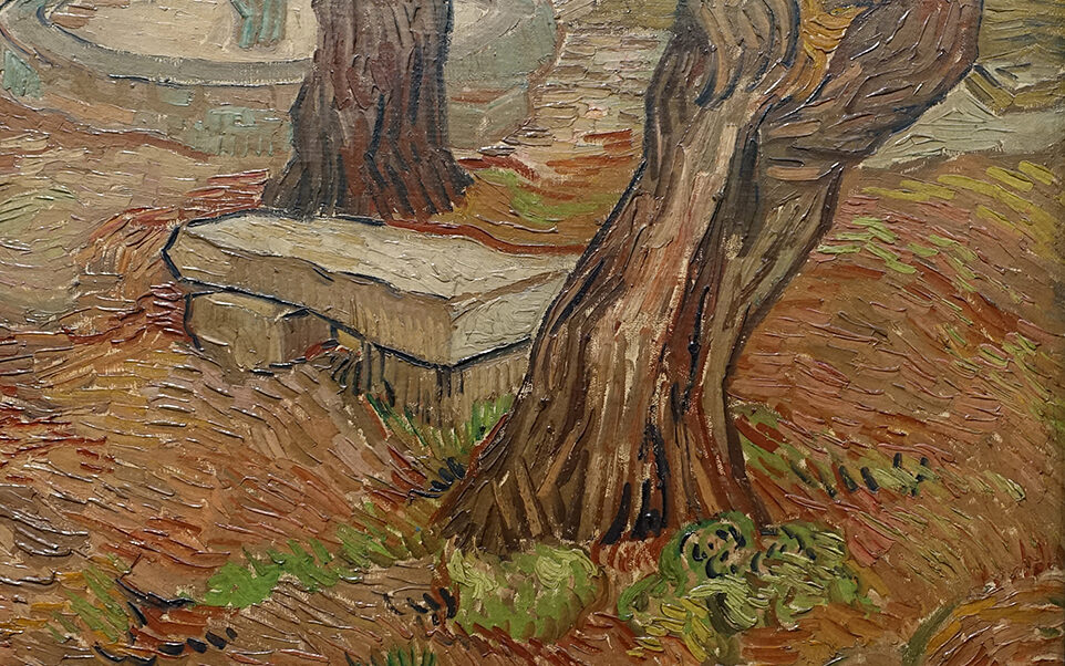 stone bench Van Gogh painting