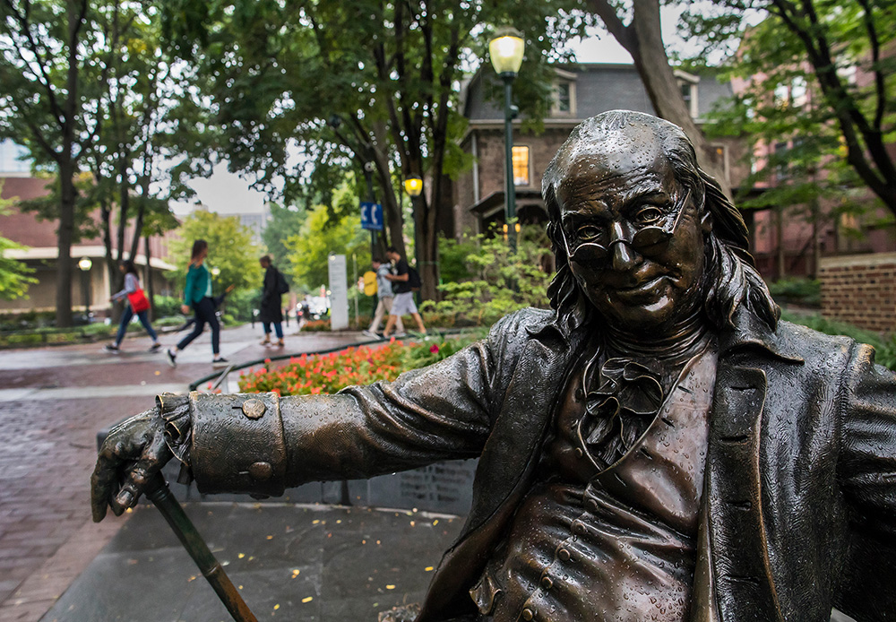 Ben Franklin statue on Penn's campus