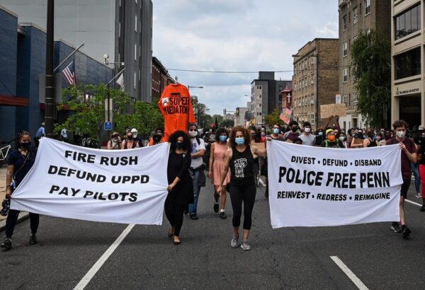 Penn students protesting Penn Police