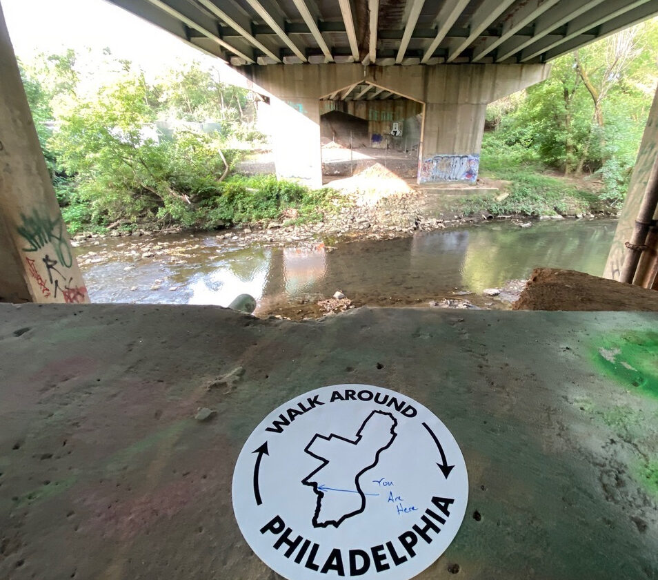 Walk Around Philly Sticker under bridge