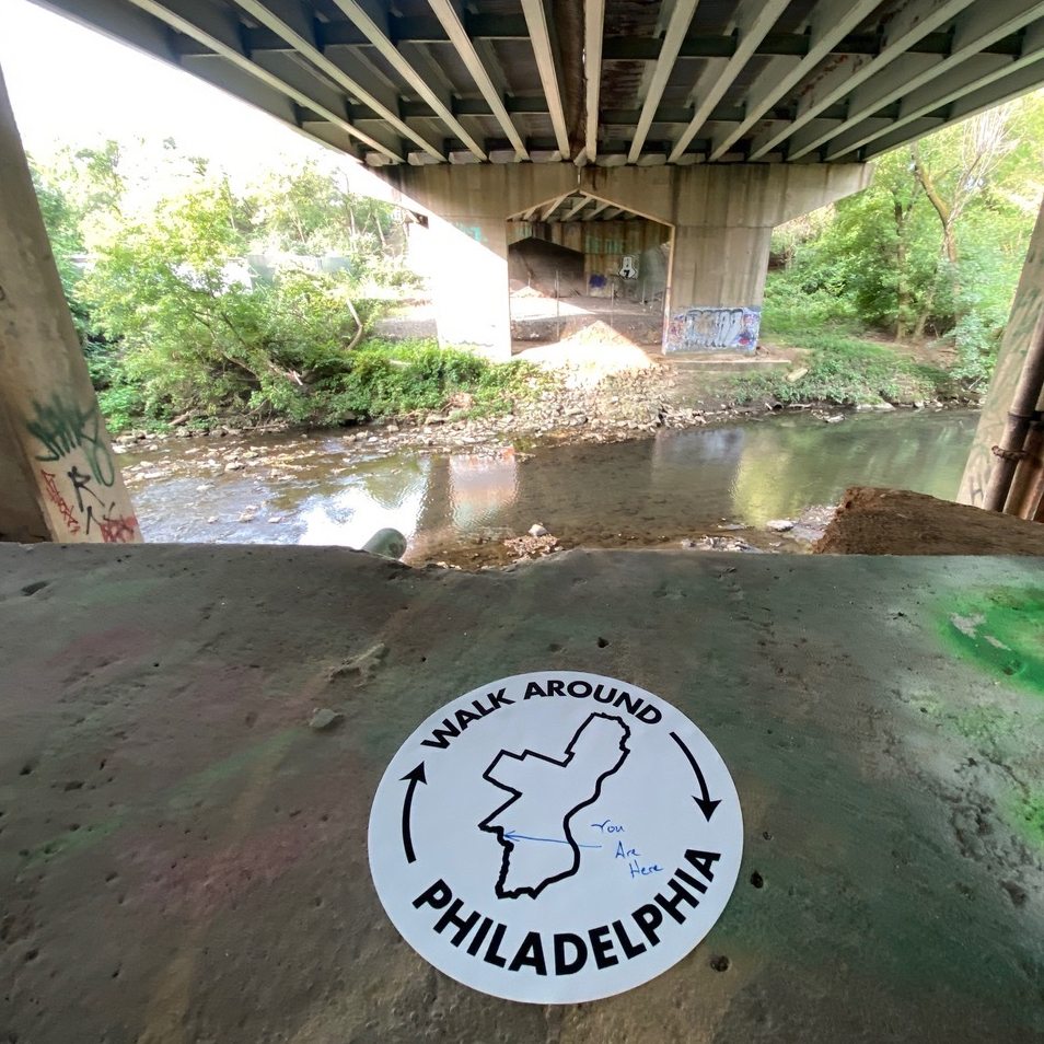 Walk Around Philly Sticker under bridge