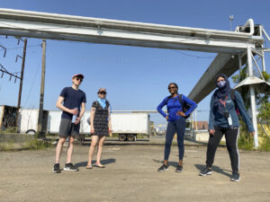 Isaac Gateno, Sarah Ropp, Sydney Nixon, Sarah Asfari along the route from Bridesburg to Pier 68