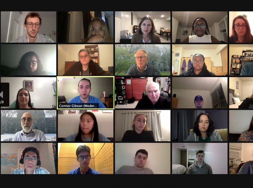 A screenshot of a Zoom call from the event "Can We Talk? Civil Dialogue for Troubled Times"
