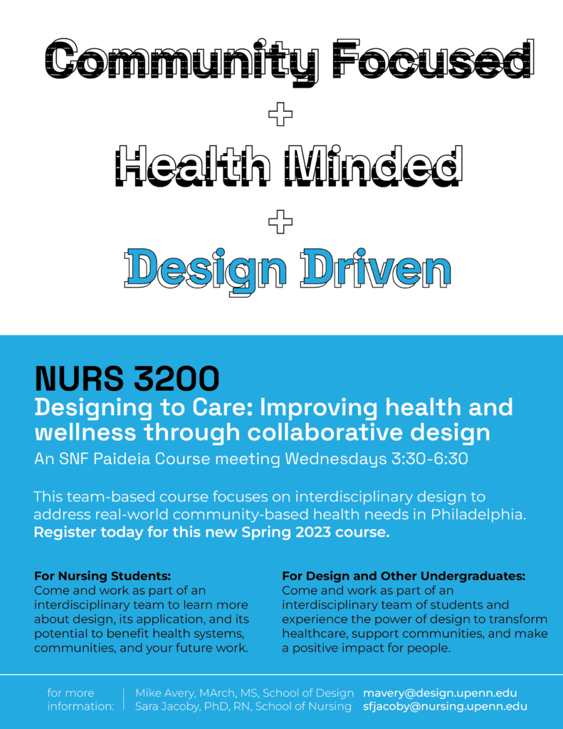 graphic flyer for designing to care