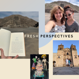 square image of that includes four inset travel related photos from Mexico varying in size