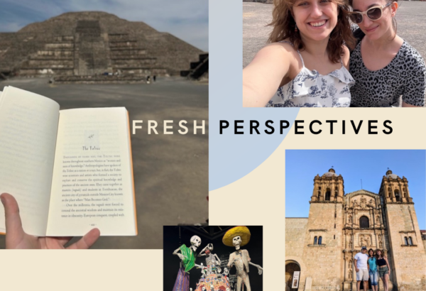 square image of that includes four inset travel related photos from Mexico varying in size