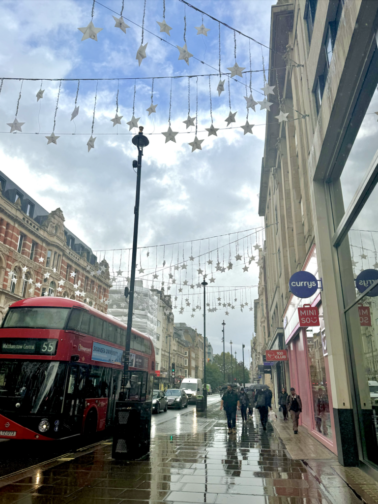 photo taken on a rainy day in the city center of London