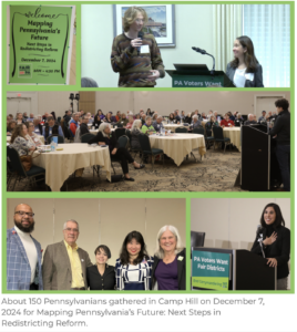 snapshot photos from Fair Districts PA Conference on December 7, 2024