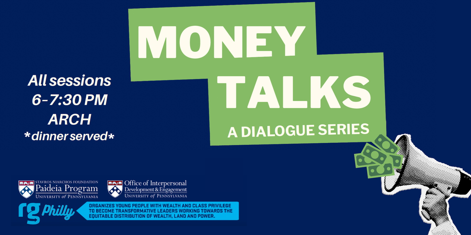 banner image promoting Money Talks series featuring blues and greens