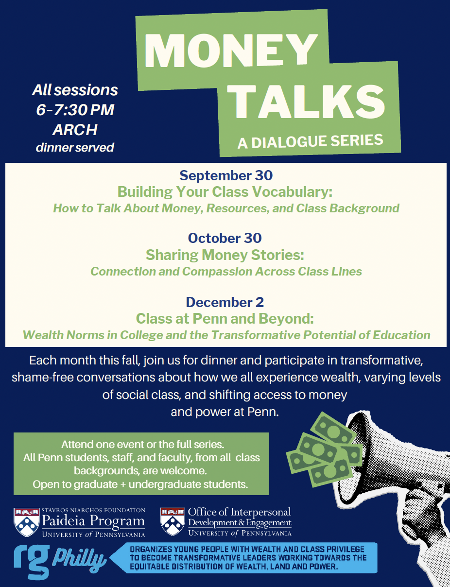 flyer to promote Money Talks series