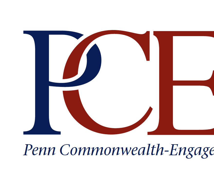 logo with letters of program acronym in blue and red