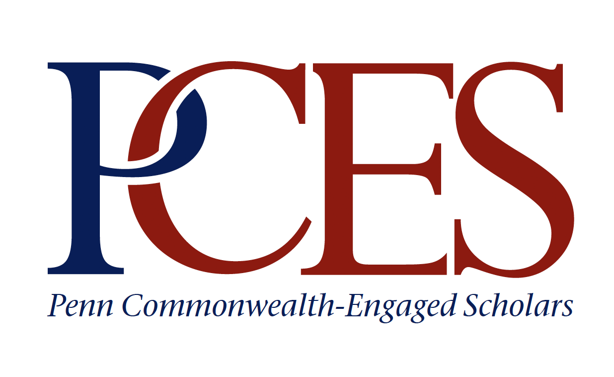 logo with letters of program acronym in blue and red