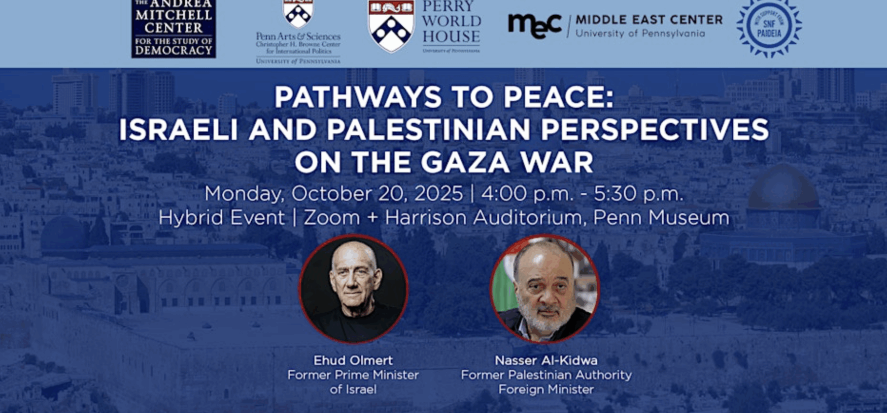banner image for event on Israeli and Palestinian perspectives