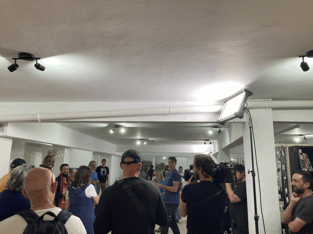The Fixers, a reality TV show known for renovating and building spaces for nonprofit organizations around the world, visited the WNB Library. Image shows reality show crew members and local volunteers renovated the library’s basement to create a teen space and language lab
