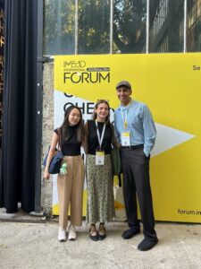 Students Victoria Feng, Liliana Davila, and Dr. Murali Balaji.